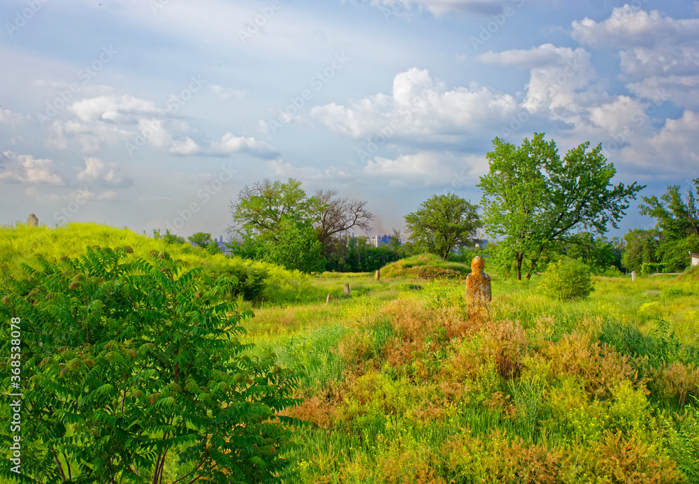 Fototapeta premium Graves Skif on the island of Khortitsa