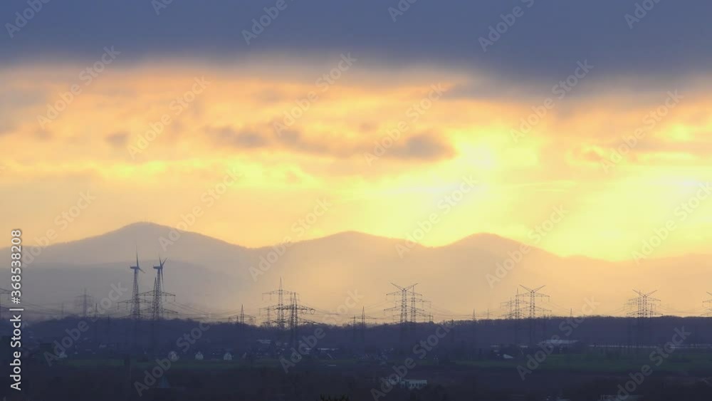 Rotating Windmills in industrial Surrounding Rotating Windmills in industrial Surrounding