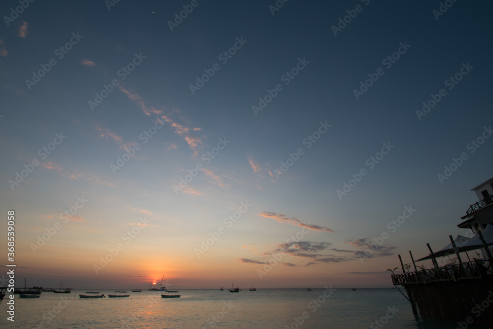 Sunset in a tropical island Sunset in a tropical island