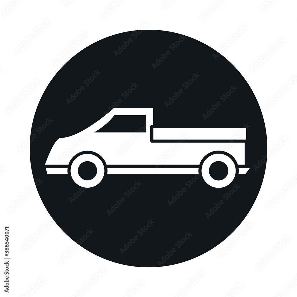 car pickup truck transport vehicle block and flat style icon design car pickup truck transport vehicle block and flat style icon design