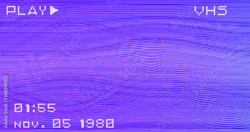 Abstract background with pixel noise artifacts. Glitched old-school screen with digital datamoshing VHS effect, an old analog video recording on tape cassette.
