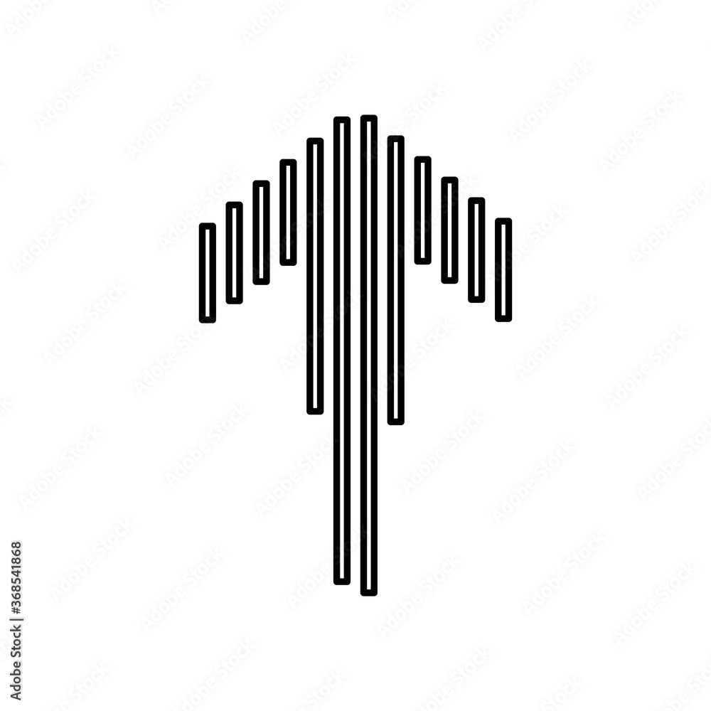 striped arrow icon, line style striped arrow icon, line style