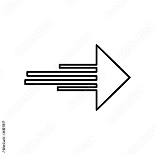 striped arrow with right direction, line style