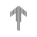 striped arrow icon, silhouette style