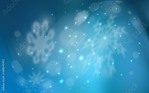 Light BLUE vector template with ice snowflakes. Blurred decorative design in xmas style with snow. New year design for your ad  poster  banner.