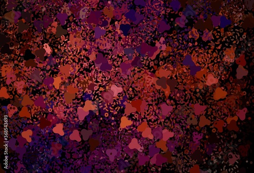 Dark Pink, Red vector backdrop with memphis shapes.