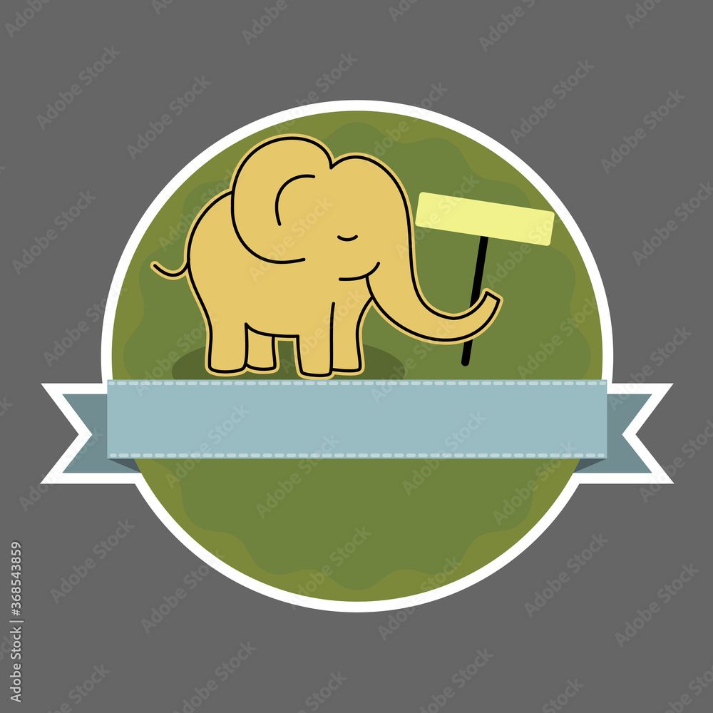 Elephant label sticker design for wildlife product Elephant label sticker design for wildlife product