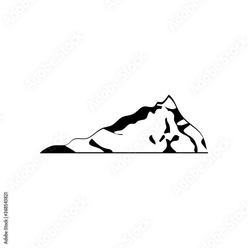 dry folded mountain icon, silhouette style