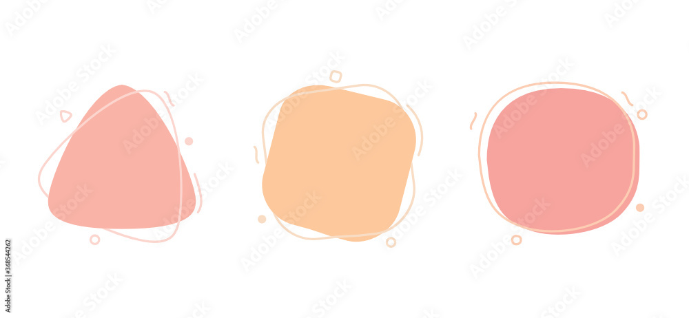 Abstract Trendy Geometric Shapes, Smooth Round Bubble Forms, Vector Illustration Background