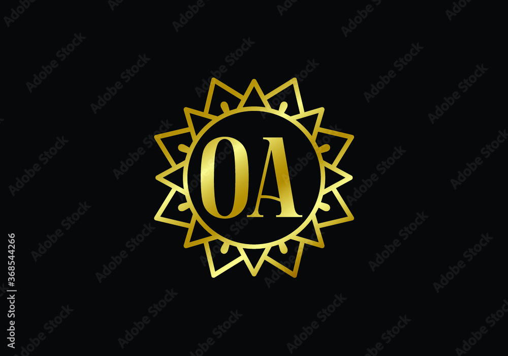 Initial Monogram Letter O A Logo Design Vector Template. O A Letter Logo Design Initial Monogram Letter O A Logo Design Vector Template. O A Letter Logo Design