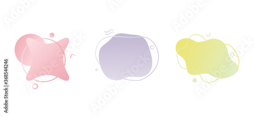 Abstract Trendy Geometric Shapes, Smooth Round Bubble Forms, Vector Illustration Background
