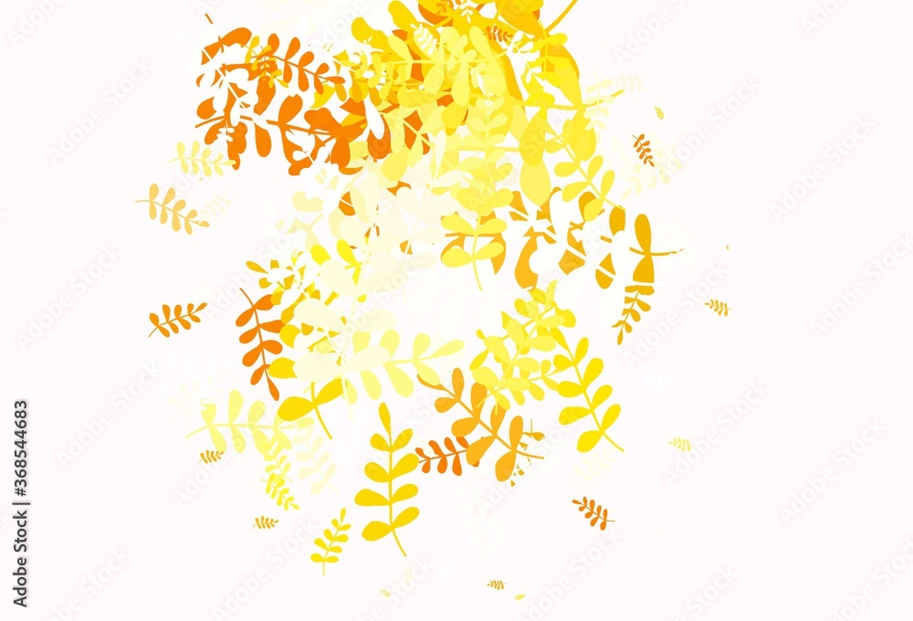 Light Orange vector abstract backdrop with leaves. Light Orange vector abstract backdrop with leaves.