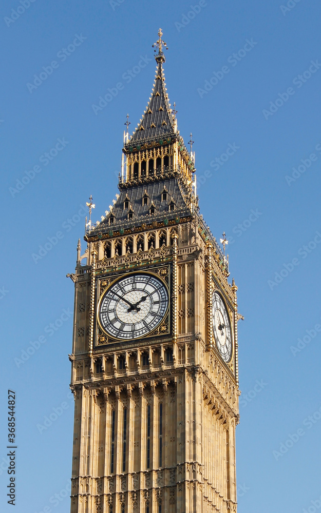 Elizabeth Tower and Clock aka Big Ben, Palace of Westminster, London, UK
