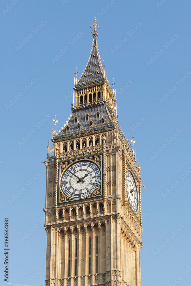 Elizabeth Tower and Clock aka Big Ben, Palace of Westminster, London, UK