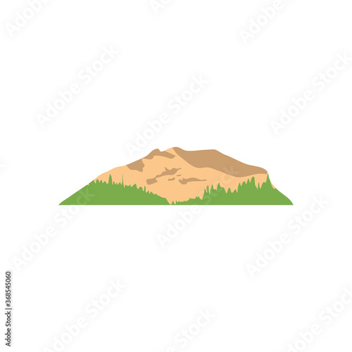 dry folded mountain icon  flat style