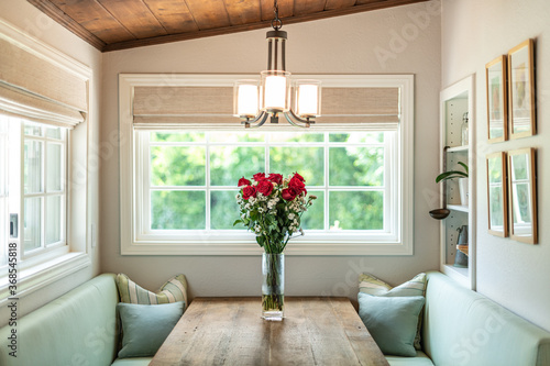 Roses on Rustic Table