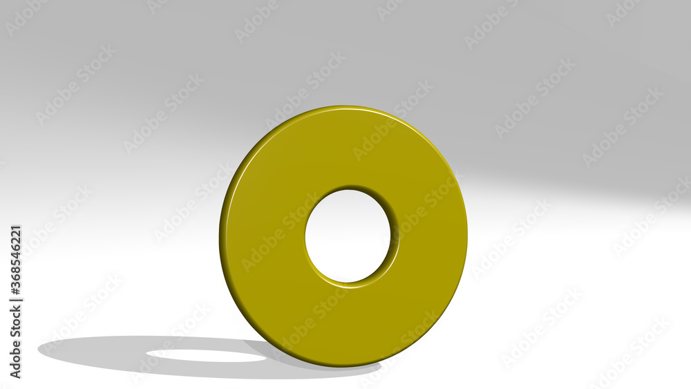 BUTTON RECORD made by 3D illustration of a shiny metallic sculpture with the shadow on light background. icon and design