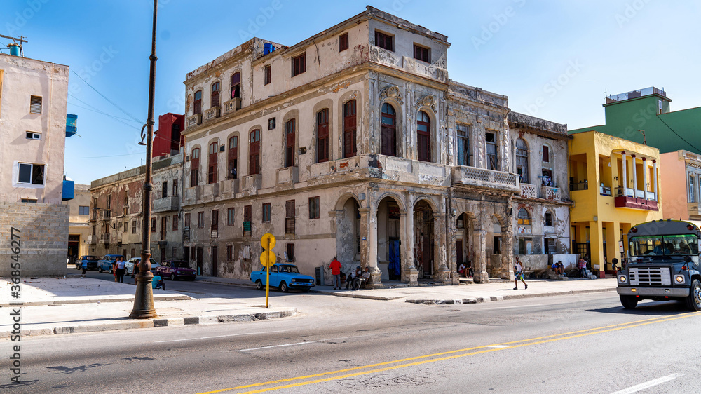 Havana, Cuba. The colorful and vibrant vibe of the famous capital streets. Havana knows also as Habana in Spanish is one of the oldest and largest cities in the Caribbean sea. 
