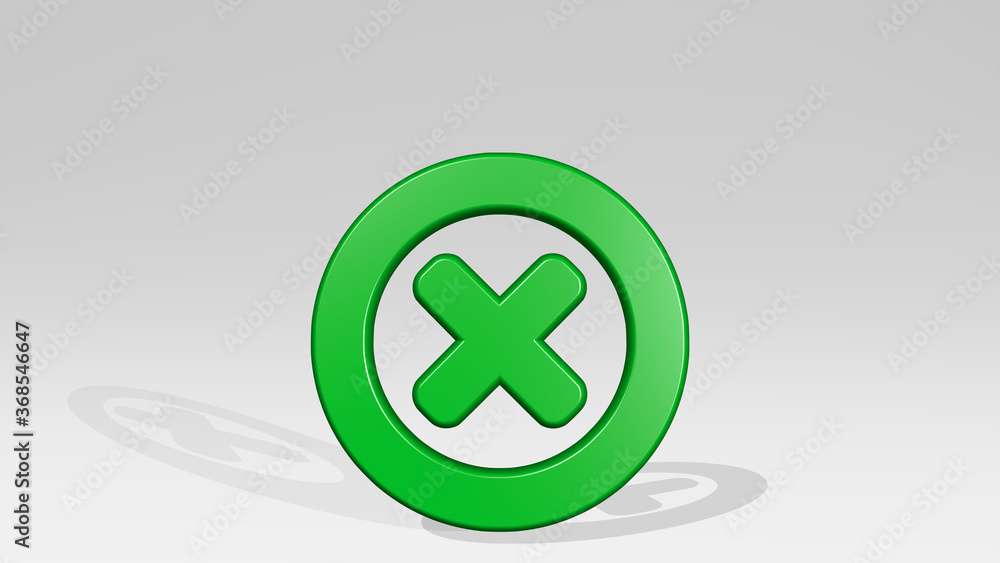 REMOVE CIRCLE BOLD ALTERNATE made by 3D illustration of a shiny metallic sculpture with the shadow on light background. icon and sign REMOVE CIRCLE BOLD ALTERNATE made by 3D illustration of a shiny metallic sculpture with the shadow on light background. icon and sign