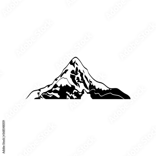cold mountain icon, silhouette style