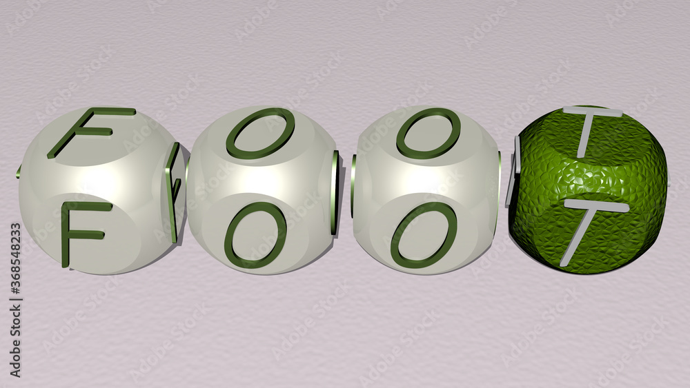 foot combined by dice letters and color crossing for the related meanings of the concept. illustration and background foot combined by dice letters and color crossing for the related meanings of the concept. illustration and background