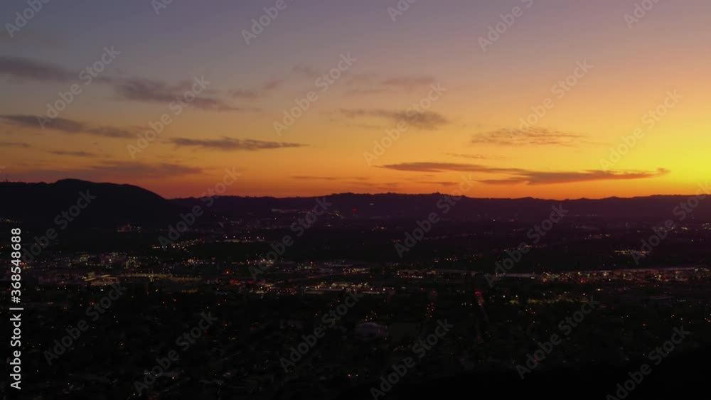 Sunset in the mountains. California city Sunset in the mountains. California city