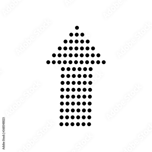 dotted arrow up icon, silhouette style