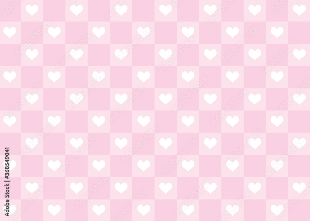 ハートチェック柄の背景素材イラスト Stock Vector Adobe Stock