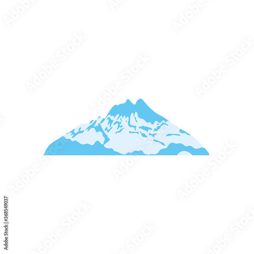 icon of mountain with snow, flat style