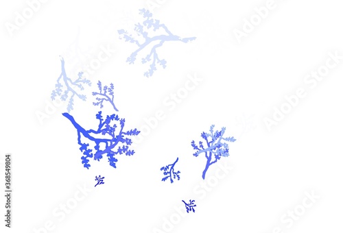 Light BLUE vector doodle layout with sakura.