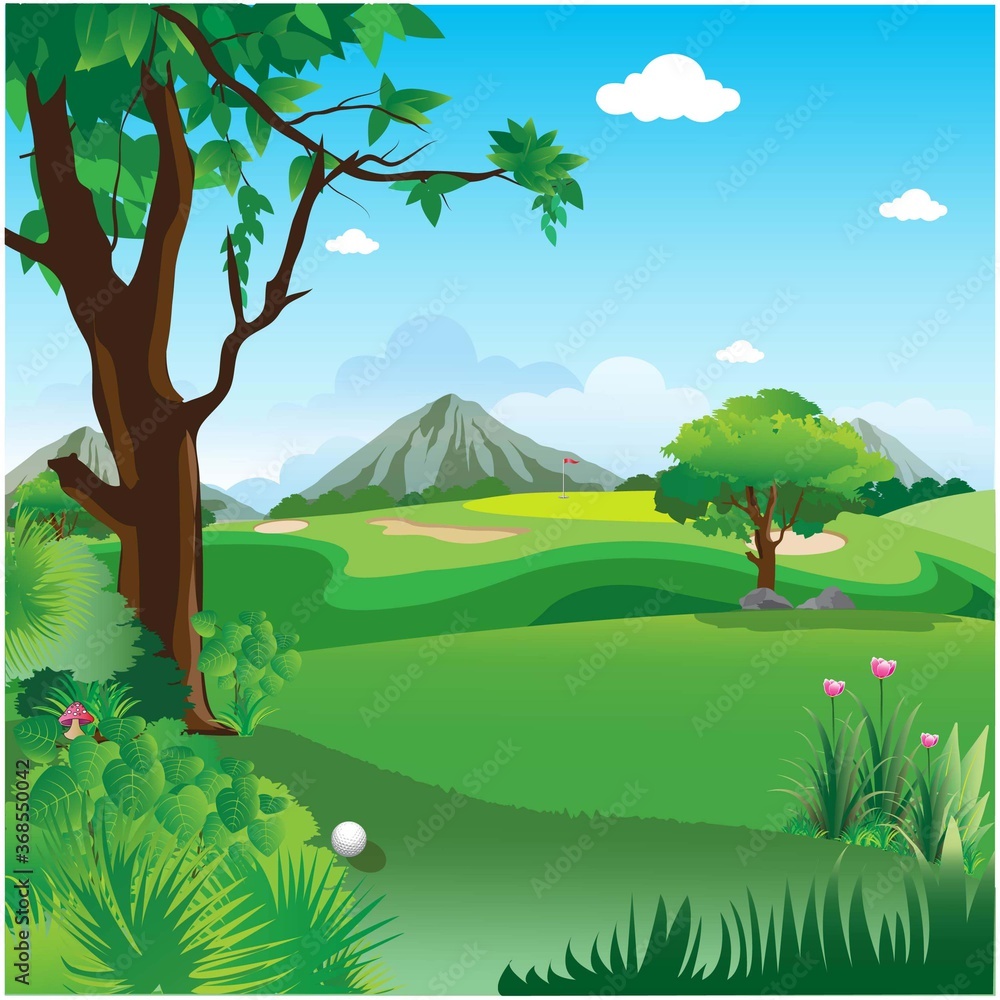 Naklejka premium Mountain Golf Course