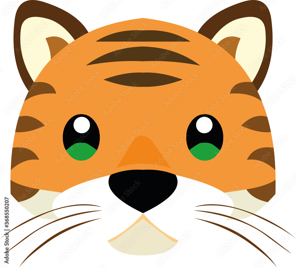 Vector illustration the face of a cute tiger cartoon
Vector illustration the face of a cute tiger cartoon