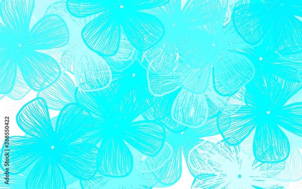 Light BLUE vector natural artwork with flowers Light BLUE vector natural artwork with flowers