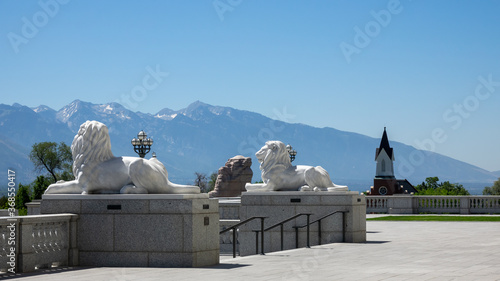 View of Salt Lake City from the State Capitol Building in Utah, USA photo