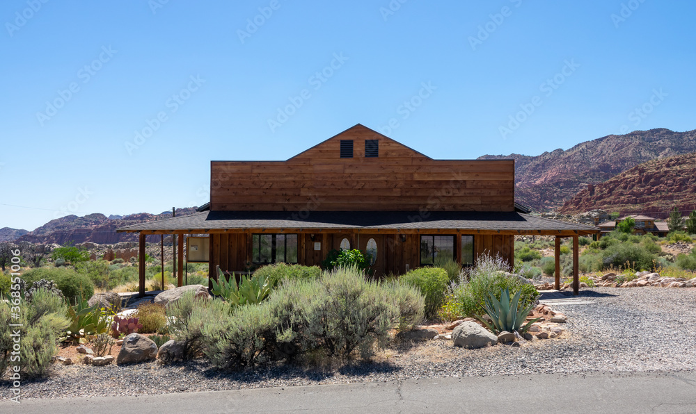 Countryside wooden house in the desert of Utah, USA Countryside wooden house in the desert of Utah, USA