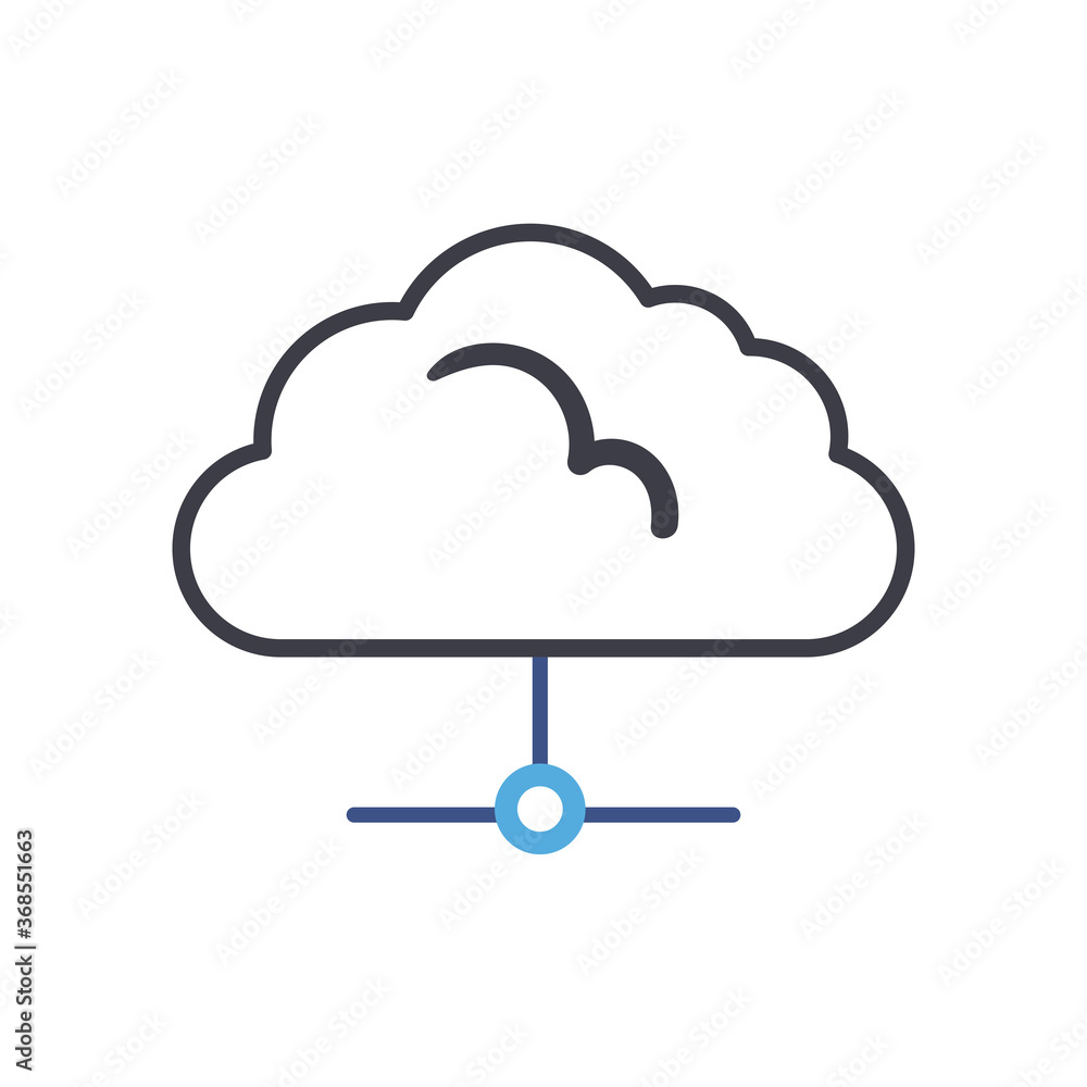Cloud computing line style icon vector design Cloud computing line style icon vector design