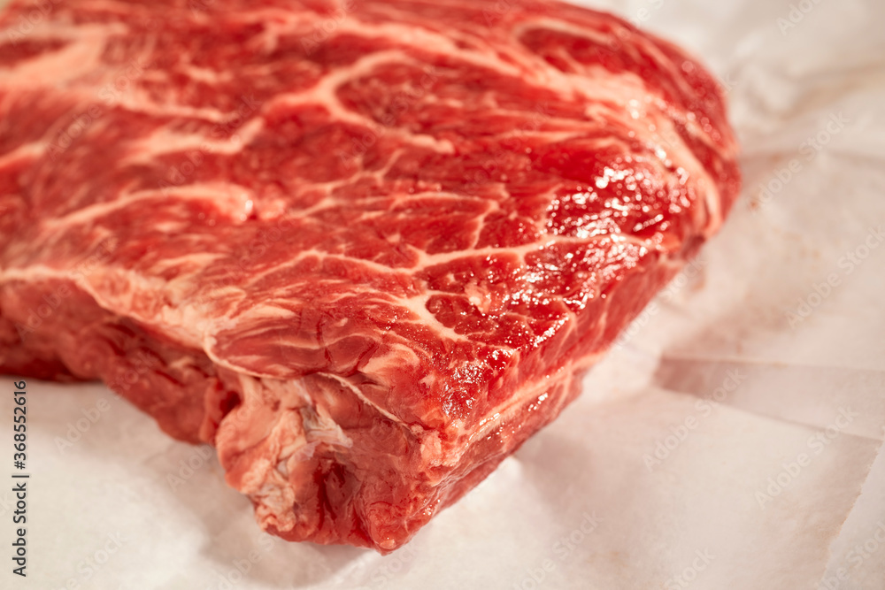 wagyu flatiron steak from a cattle farm in Pennsylvania, USA