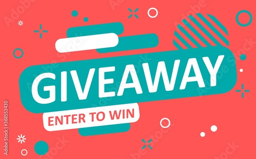 Giveaway banner ad enter to win web vector icon.