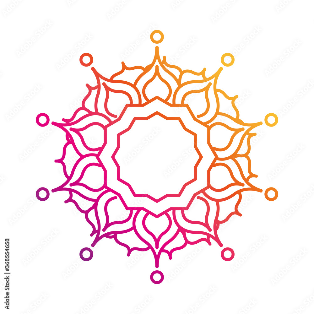 Fototapeta premium mandala decorative ornament ethnic oriental gradient style icon