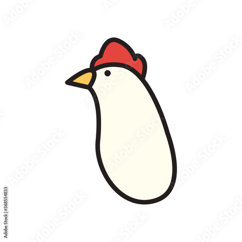 hen animal line and fill style icon vector design