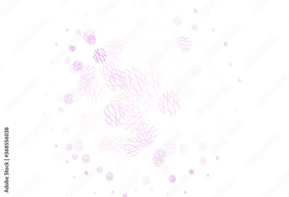 Light Purple, Pink vector pattern with spheres, lines.