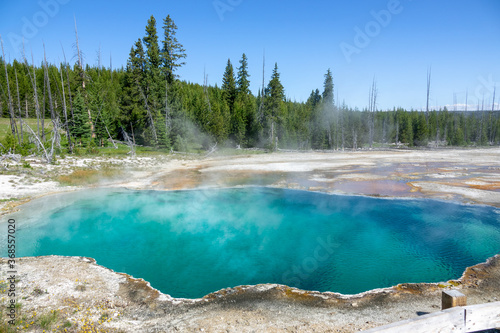 Sapphire Pool Hot Spring at Yellowstone National Park, Wyoming, USA