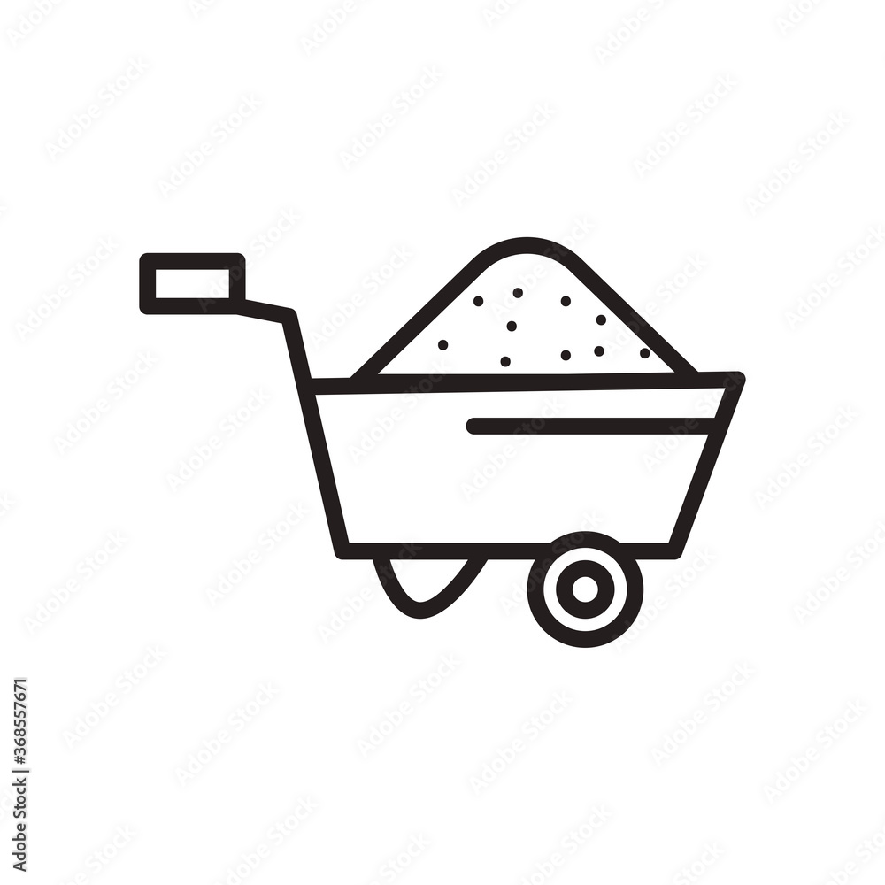 wheelbarrow line style icon vector design wheelbarrow line style icon vector design