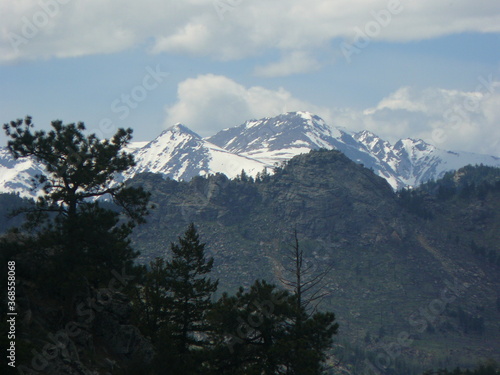 View of snow-capped mountains in distance