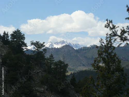 View of snow-capped mountains in distance