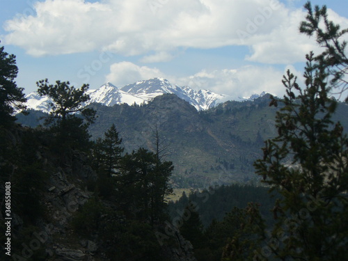 View of snow-capped mountains in distance