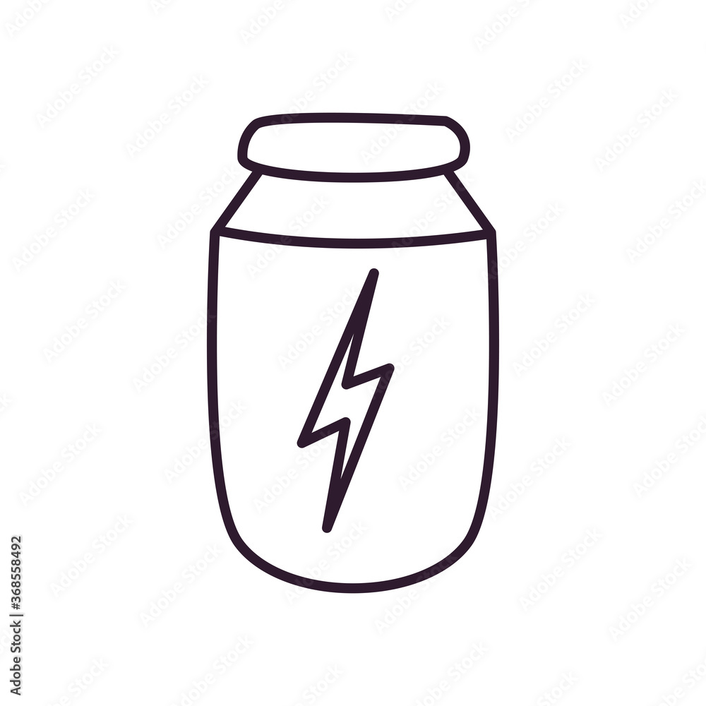 energizing bottle line style icon vector design energizing bottle line style icon vector design