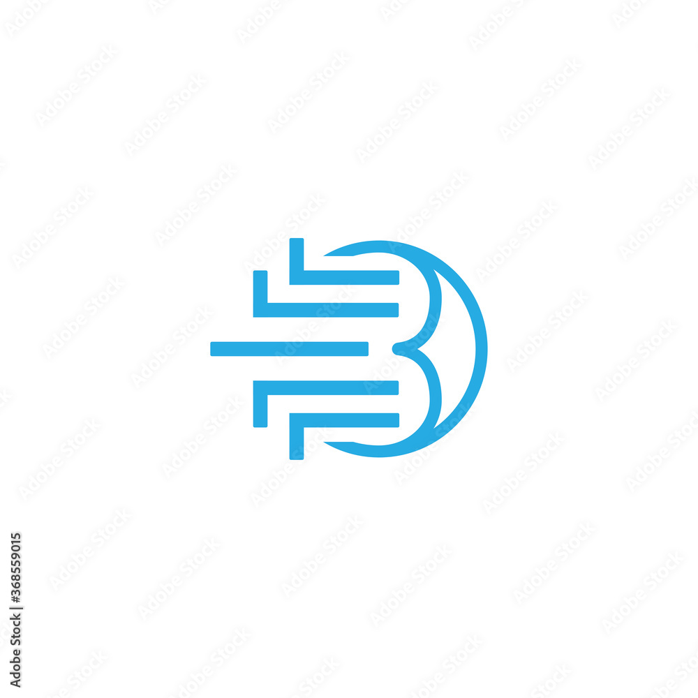 Initial B letter with Octopus shaped inside. logo design illustration Initial B letter with Octopus shaped inside. logo design illustration