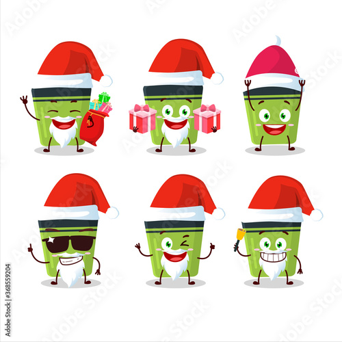 Santa Claus emoticons with green highlighter cartoon character