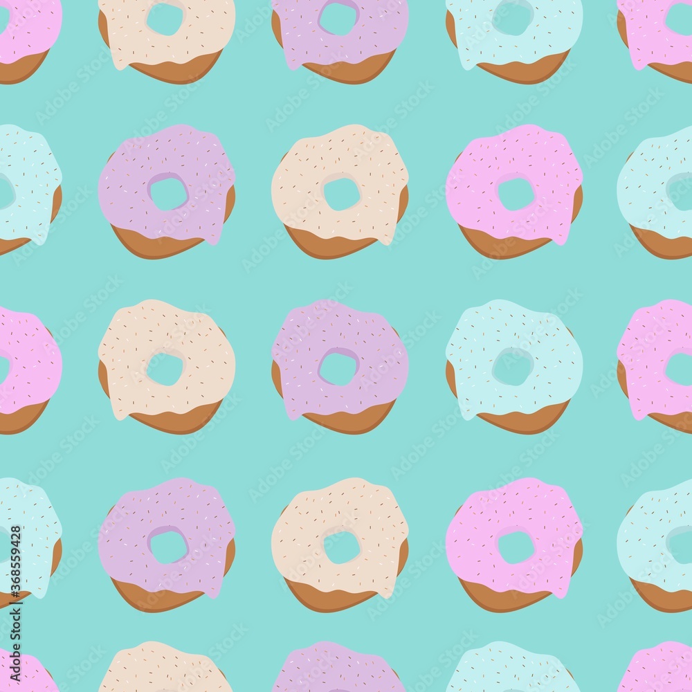 bright summer pattern with donuts vector